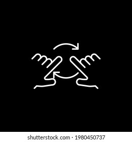 Hand touch icon isolated on white background. Gesture symbol modern, simple, vector, icon for website design, mobile app, ui. Vector Illustration