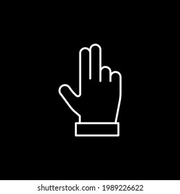 Icono de tacto manual aislado en fondo blanco. Símbolo gesto moderno, simple, vector, icono para el diseño de sitios web, aplicación móvil, ui. Ilustración vectorial