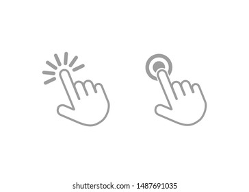 Hand touch icon set for app and website