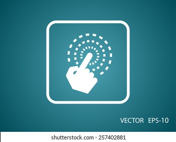 Icono táctil de mano, ilustración vectorial