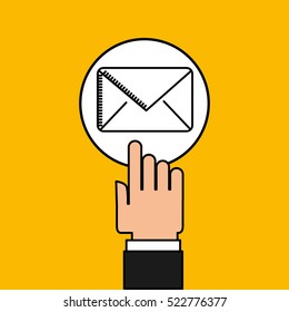 hand touch laptop web email vector illustration eps 10