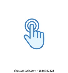 Icono de línea táctil de mano, vector de símbolo del cursor de mano