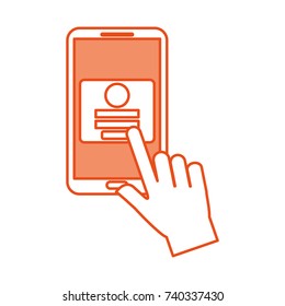 hand touch mobile phone webpage login security