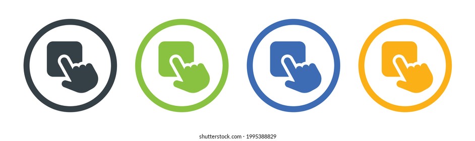 Toque manual en la ilustración vectorial de icono de aplicación.