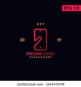 Hand Touch Phone Modern Logo Design Vector Template In Gradient Colour 
