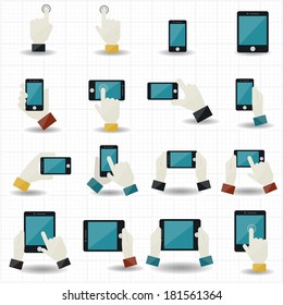 Hand touch screen icons