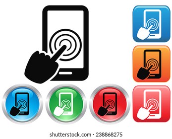 Hand Touch screen smart phone sign buttons icon