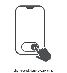 Hand touch screen smartphone icon. Click on the smartphone. Vector icon
