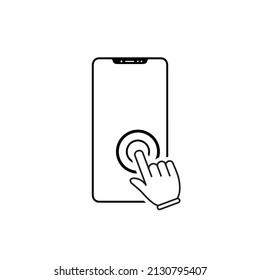 Pantalla táctil manual Icono de teléfono inteligente Ilustración de vectores