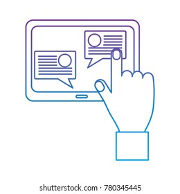 hand touch screen tablet chatting communication