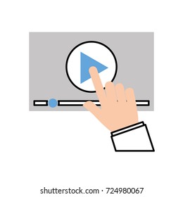 hand touch screen video player button technology