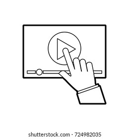 hand touch screen video player button technology