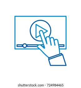 hand touch screen video player button technology
