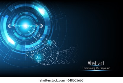 Hand touch selection,touch the future abstract technology innovation concept