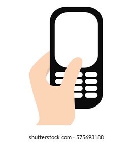 hand touch smart phone communication vector illustration eps 10