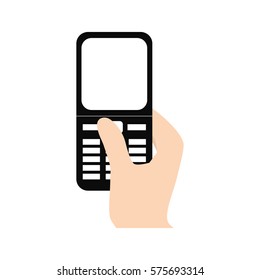 hand touch smart phone communication vector illustration eps 10