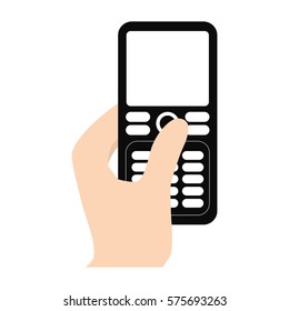hand touch smart phone icon vector illustration eps 10