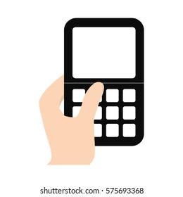 hand touch smart phone vector illustration eps 10