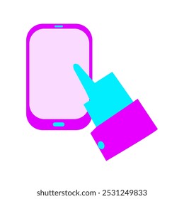 mano táctil icono de teléfono inteligente diseño Icono de teléfono inteligente, usando teléfono celular, pantalla táctil del dedo del teléfono, Vector de pantalla táctil de la tableta. Toques con los dedos, Hacer clic, puntos, desplaza la pantalla del teléfono