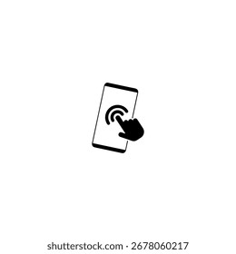 Diseño de Vector plano de icono de teléfono inteligente táctil de mano.