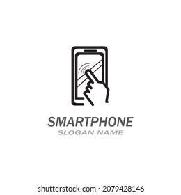 Icono táctil manual del smartphone sobre fondo blanco para su diseño, logotipo, aplicación