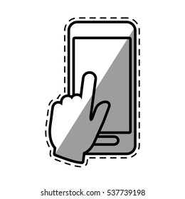 hand touch smartphone payment digital vector illustration eps 10