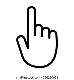 Hand touch, tap or click line art vector icon for apps and websites