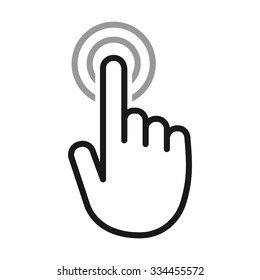 Hand touch / tap gesture line art vector icon for apps and websites