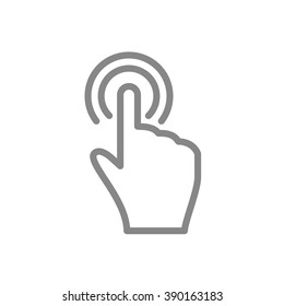 Hand touch / tap gesture line art icon for apps and websites Vector