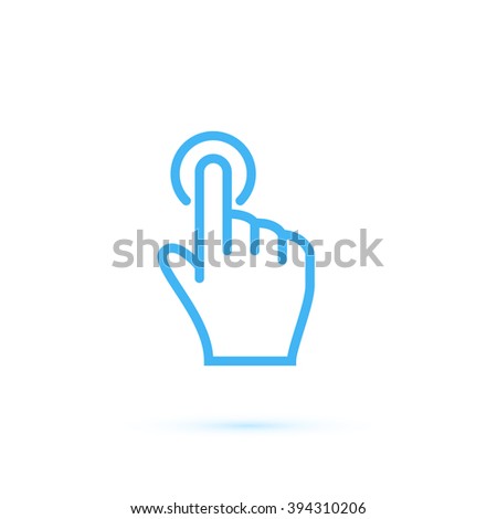 Hand touch and tap gesture line art icon for apps and websites Vector illustration