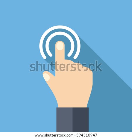 Hand touch / tap gesture line art icon for apps and websites Vector