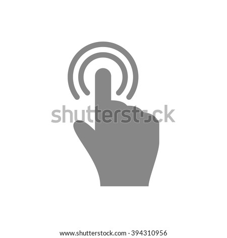 Hand touch / tap gesture line art icon for apps and websites Vector