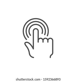 Hand touch or tap line icon