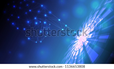 hand touch technology power.abstract technology background vector design in concept technology in future.