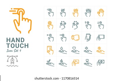 Hand Touch vector icon set 1