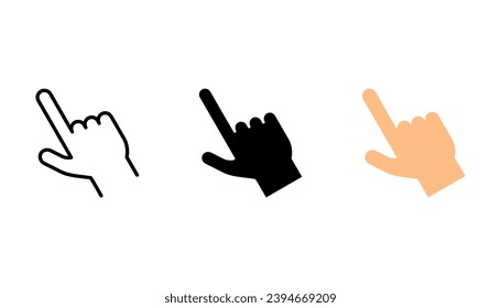 hand touch vector icons set. Illustration isolated for graphic and web design on white background