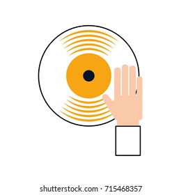 hand touch vinyl music disk entertainment