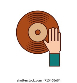 hand touch vinyl music disk entertainment