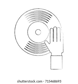 hand touch vinyl music disk entertainment