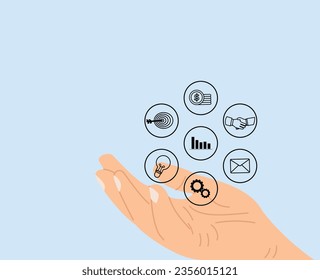 hand touching business icon virtual for business investment