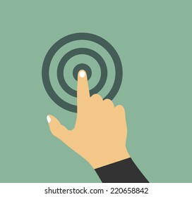 Hand with touching a button or pointing finger sign 