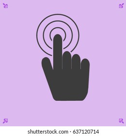 Hand with touching a button or pointing finger vector icon