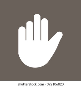 Hand, Touching Hand, Cursor Icon on Dark Gray Color. Eps-10.