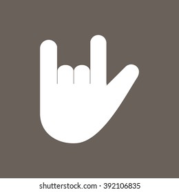 Hand, Touching Hand, Cursor Icon on Dark Gray Color. Eps-10.