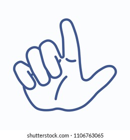 Hand touching with forefinger icon