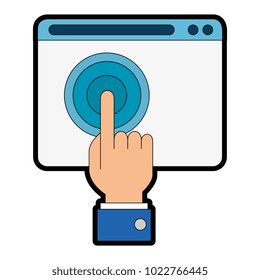 hand touching isolated icon
