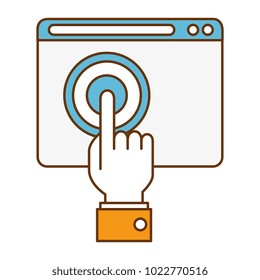 hand touching isolated icon