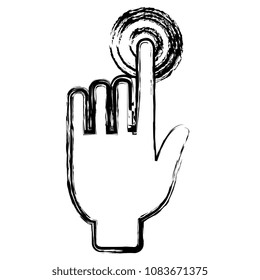 hand touching isolated icon