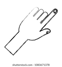 hand touching isolated icon