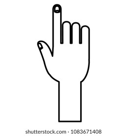 hand touching isolated icon